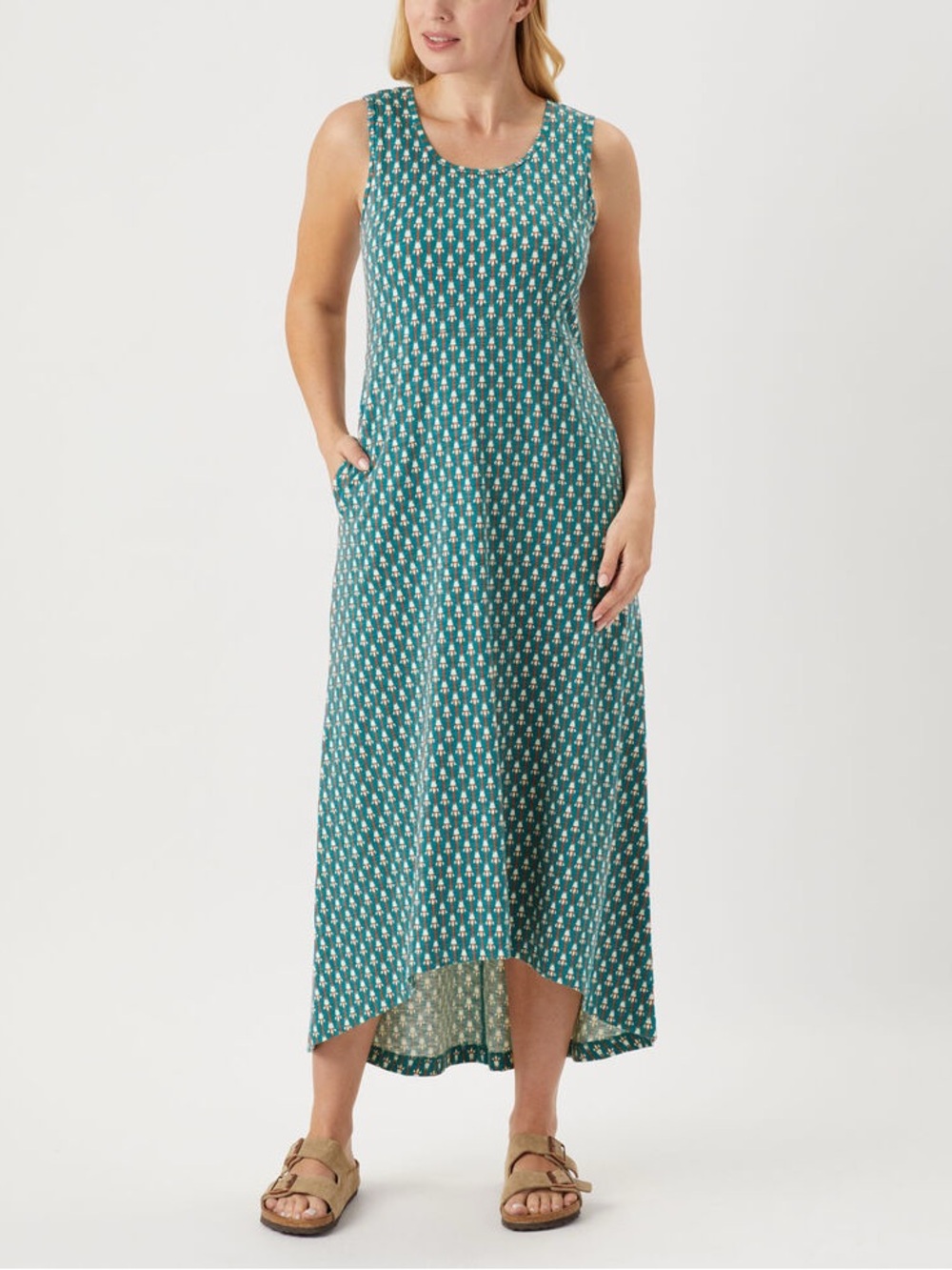 Duluth Trading To 'n' Flow Hi-Lo Sleeveless Maxi Dress Small
